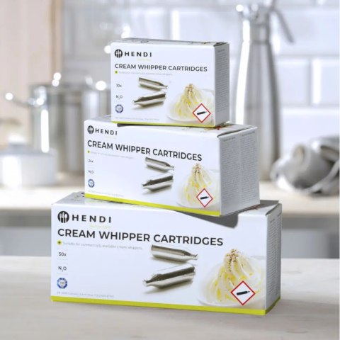 Naboje do syfonu do bitej śmietany gaz N2O 10 szt. - Hendi 588208
