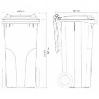 Pojemnik kubeł kosz na odpady i śmieci Europlast Austria - brązowy 120L BIO + RUSZT