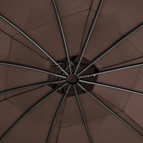 Pawilon ogrodowy namiot altana składana okrągła ze ścianami śr. 3.5 m brązowa