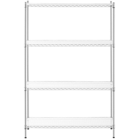 Regał warsztatowy chromowany ażurowy 4 półki + 4 maty do 1 t 1000 kg 120x45x180 cm