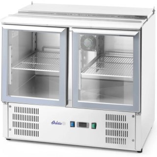 Stół chłodniczy sałatkowy 2-drzwiowy przeszklony z pokrywą na 2x GN1/1 3x GN1/6 247 l - Hendi 236246