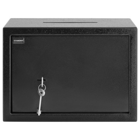 Sejf depozytowy z wrzutnią zamykany na klucz stalowy 25x25x35 cm