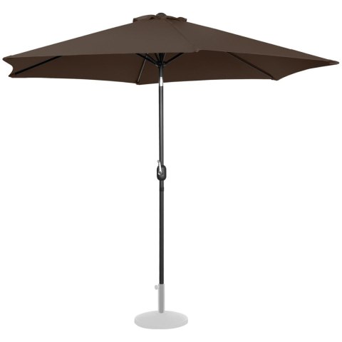 Parasol ogrodowy okrągły duży uchylny z korbką śr. 300 cm brązowy