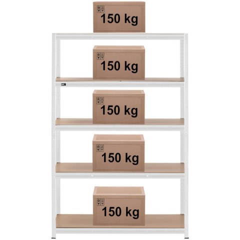 Regał magazynowy metalowy 5 półek 750 kg 120 x 60 x 180 cm szary