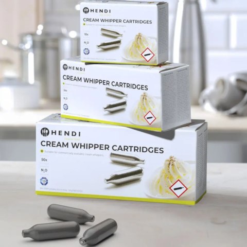 Naboje do syfonu do bitej śmietany z gazem N2O 50 szt. - Hendi 586907