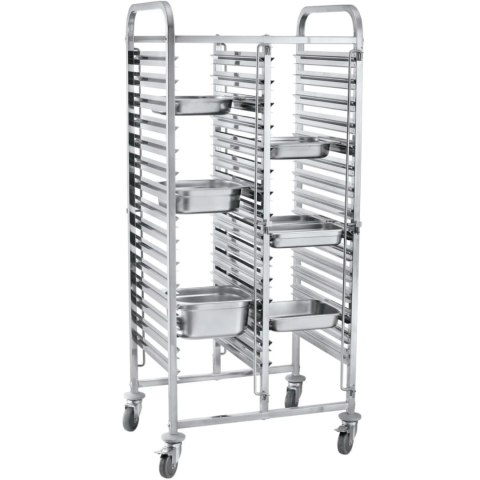 Wózek do transportu pojemników podwójny 30 x GN 1/1 - Hendi 810576