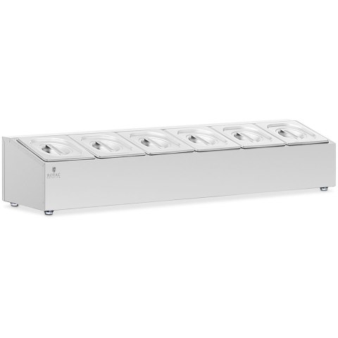 Ekspozytor stojak na pojemniki gastronomiczne 6 x GN 1/6 11.4 l + pojemniki z pokrywkami