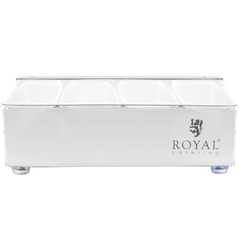 Pojemnik organizer barmański na dodatki do drinków z pokrywką 4 x 0.4 l