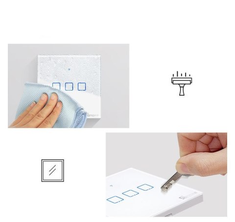 Dotykowy włącznik światła przełącznik przycisk WiFi 433 MHz RF czarny T3EU1C-TX