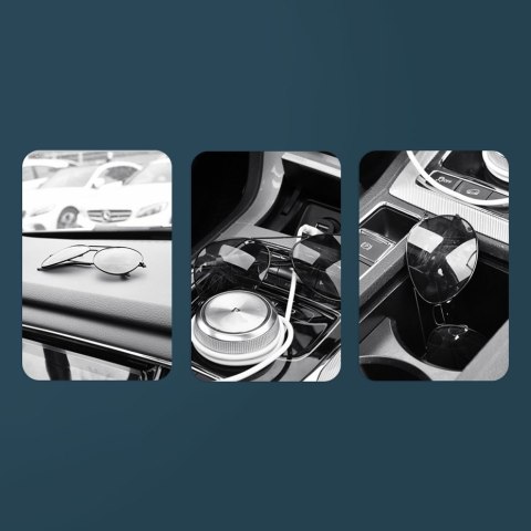 Uchwyt klips samochodowy na okulary samoprzylepny czarny