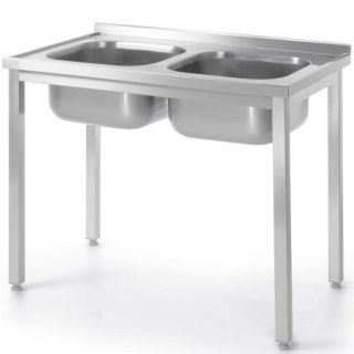 Basen zlew dwukomorowy Budget Line STAL 1000 x 600 x 850 cm - Hendi 817049