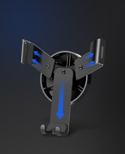 Samochodowy uchwyt grawitacyjny na nawiew kratkę wentylacyjną srebrny