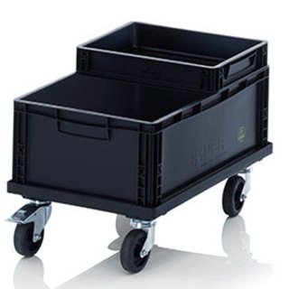 Wózek transportowy ESD do skrzynek pojemników EUR 60x40cm