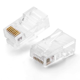 Wtyczka końcówka skrętki RJ45 8P8C UTP Cat. 5 5e przezroczysty 100szt.