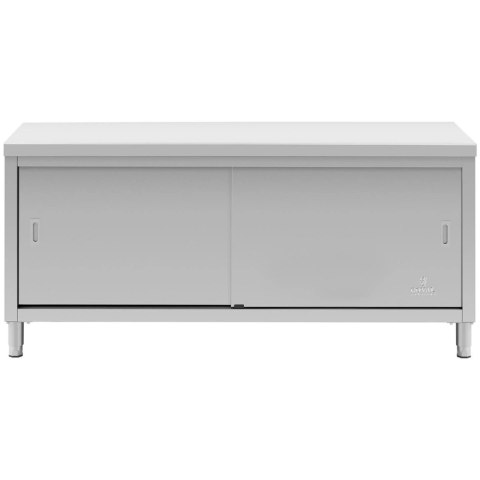 Stół blat roboczy centralny z szafką drzwi suwane 180 x 70 x 85 cm