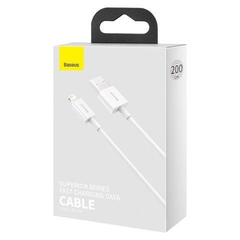 Superior kabel przewód USB Iphone Lightning 2.4A 2m Biały
