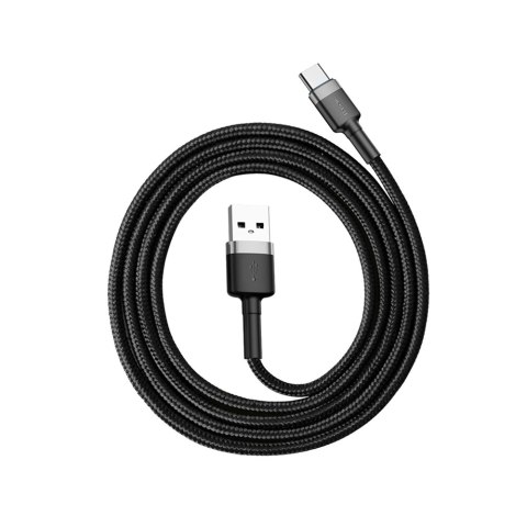 Wytrzymały elastyczny kabel przewód USB USB-C QC3.0 3A 1M czarno-szary
