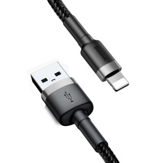 Wytrzymały nylonowy kabel przewód USB Iphone Lightning QC3.0 2A 3M czarno-szary