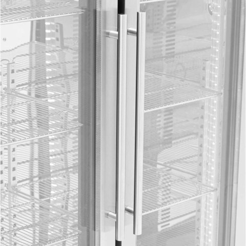 Lodówka chłodziarka barowa na napoje 2-drzwiowa przeszklona 458 l 295 W - srebrna