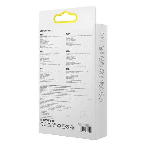 StarJoy HUB 6w1 USB-C 3xUSB HDMI RJ45 PD szary