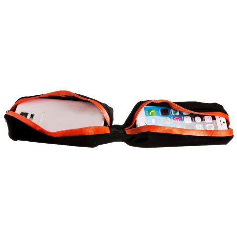 Pasek do biegania nerka saszetka podwójna na telefon klucze karty - czarny