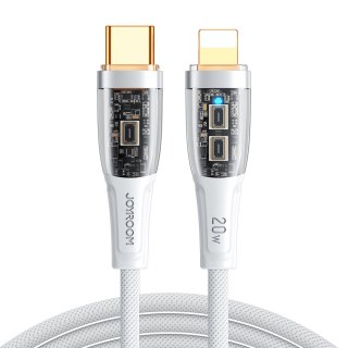 Kabel przewód z inteligentnym wyłącznikiem USB-C - iPhone Lightning 1.2m - biały