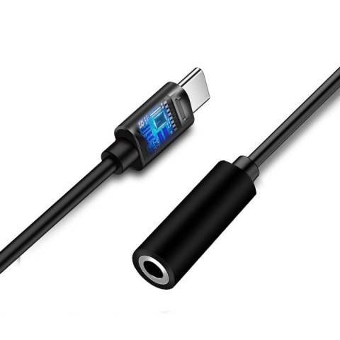 Adapter przejściówka z USB-C na gniazdo audio 3.5 mini jack czarny