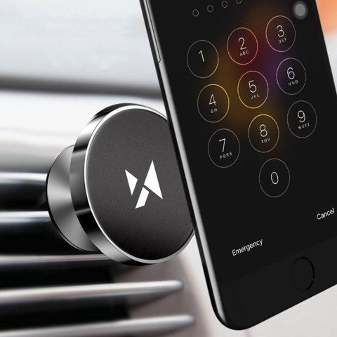 Uchwyt magnetyczny na telefon do kratki samochodu czarny