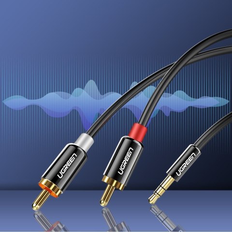 Kabel przewód audio 3.5mm mini jack - 2RCA 3m czarny