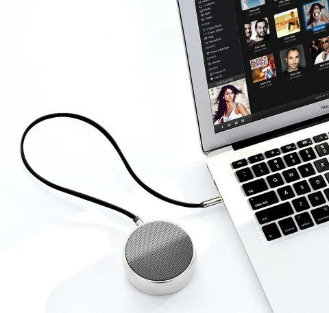 Płaski kabel przewód audio AUX 3.5mm mini jack 3m srebrny