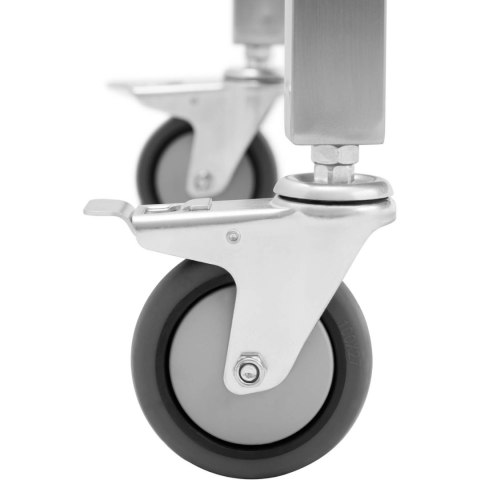 Stół roboczy na kółkach z deską do krojenia stalowy nierdzewny z rantem i półką 120x70cm