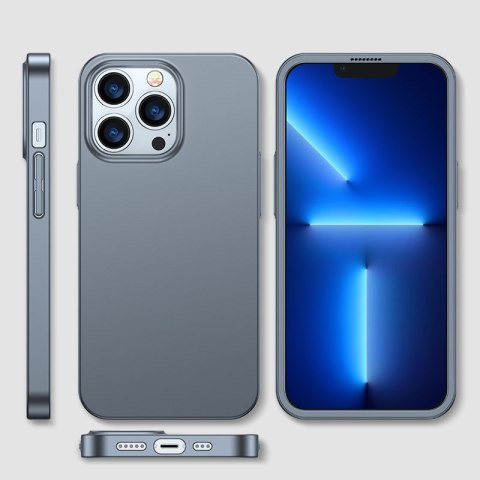 Etui pokrowiec do iPhone 13 Pro Max obudowa na tył i przód + szkło hartowane szary