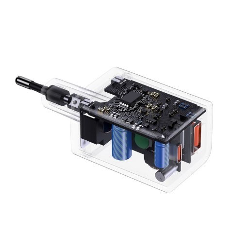 Szybka ładowarka sieciowa USB USB-C 30W PD QC Super Si Pro biały