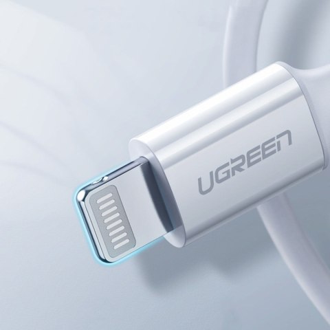Kabel przewód do iPhone MFi USB-C - Lightning 20W 3A 1.5m biały