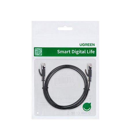 Płaski kabel sieciowy patchcord LAN RJ45 Ethernet Cat. 6 3m czarny