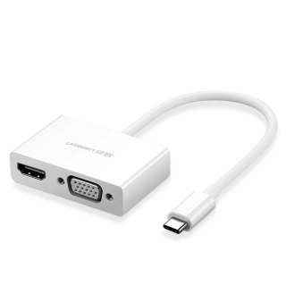 Przejściówka adapter konwerter video USB-C - HDMI VGA biały