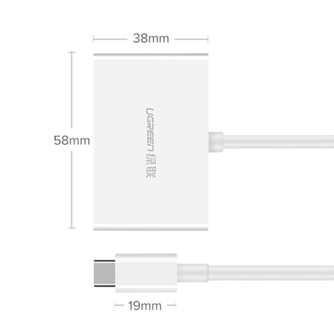 Przejściówka adapter konwerter video USB-C - HDMI VGA biały