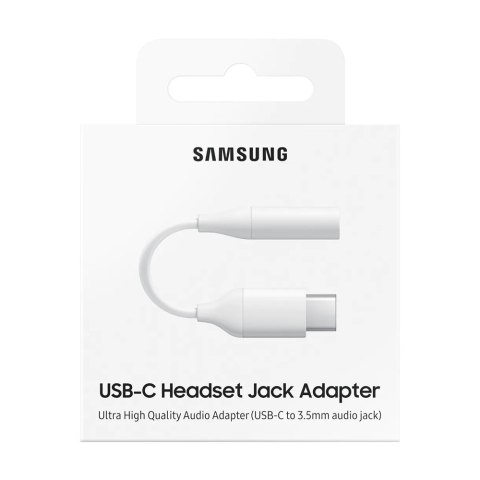 Adapter przejściówka słuchawek 3,5 mm mini jack żeński - USB-C męski biały