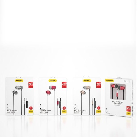 Słuchawki dokanałowe zestaw słuchawkowy ze złączem 3,5 mm mini jack złoty