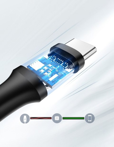 Kabel przewód USB - USB-C 2A 0.5m czarny