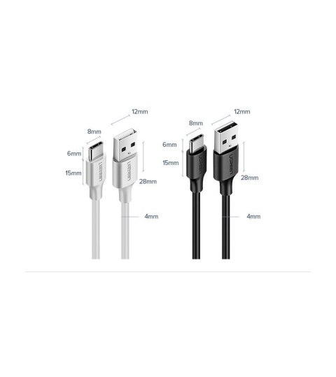 Kabel przewód USB - USB-C 2A 2m czarny