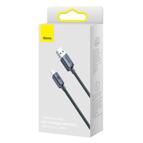 Kabel przewód USB - USB-C do szybkiego ładowania i transferu danych 100W 1.2m czarny