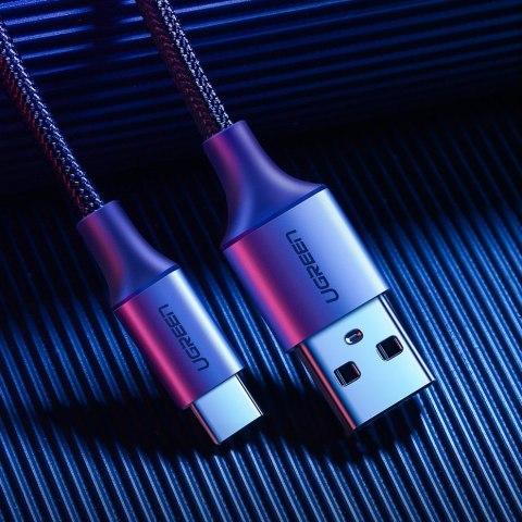 Kabel przewód w mocnym oplocie USB - USB-C QC 3.0 3A 2m szary