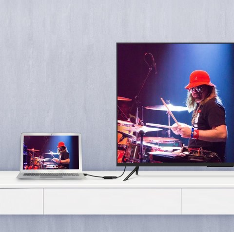 Przejściówka adapter jednokierunkowy z DisplayPort (męski) na HDMI (żeński) 1080P 60Hz 12bit czarny