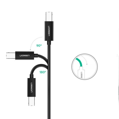 Kabel przewód do drukarki USB-C - USB-B 480Mb/s 2m czarny