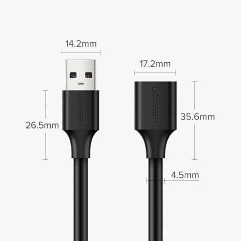 Przedłużacz kabla przewodu USB 2.0 480Mb/s 1.5m czarny