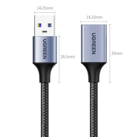 Wytrzymały przedłużacz kabla przewodu USB 3.0 5Gb/s 0.5m szary