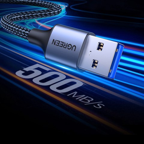 Wytrzymały przedłużacz kabla przewodu USB 3.0 5Gb/s 1m szary