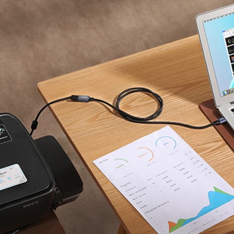 Wytrzymały przedłużacz kabla przewodu USB 3.0 5Gb/s 1m szary