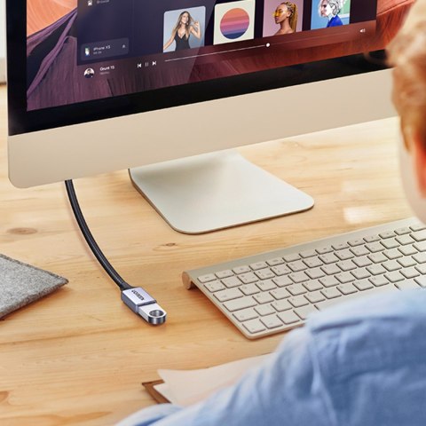 Wytrzymały przedłużacz kabla przewodu USB 3.0 5Gb/s 2m szary